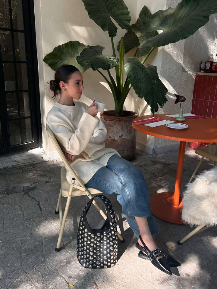 LIVIA - Borsa a secchiello con borchie