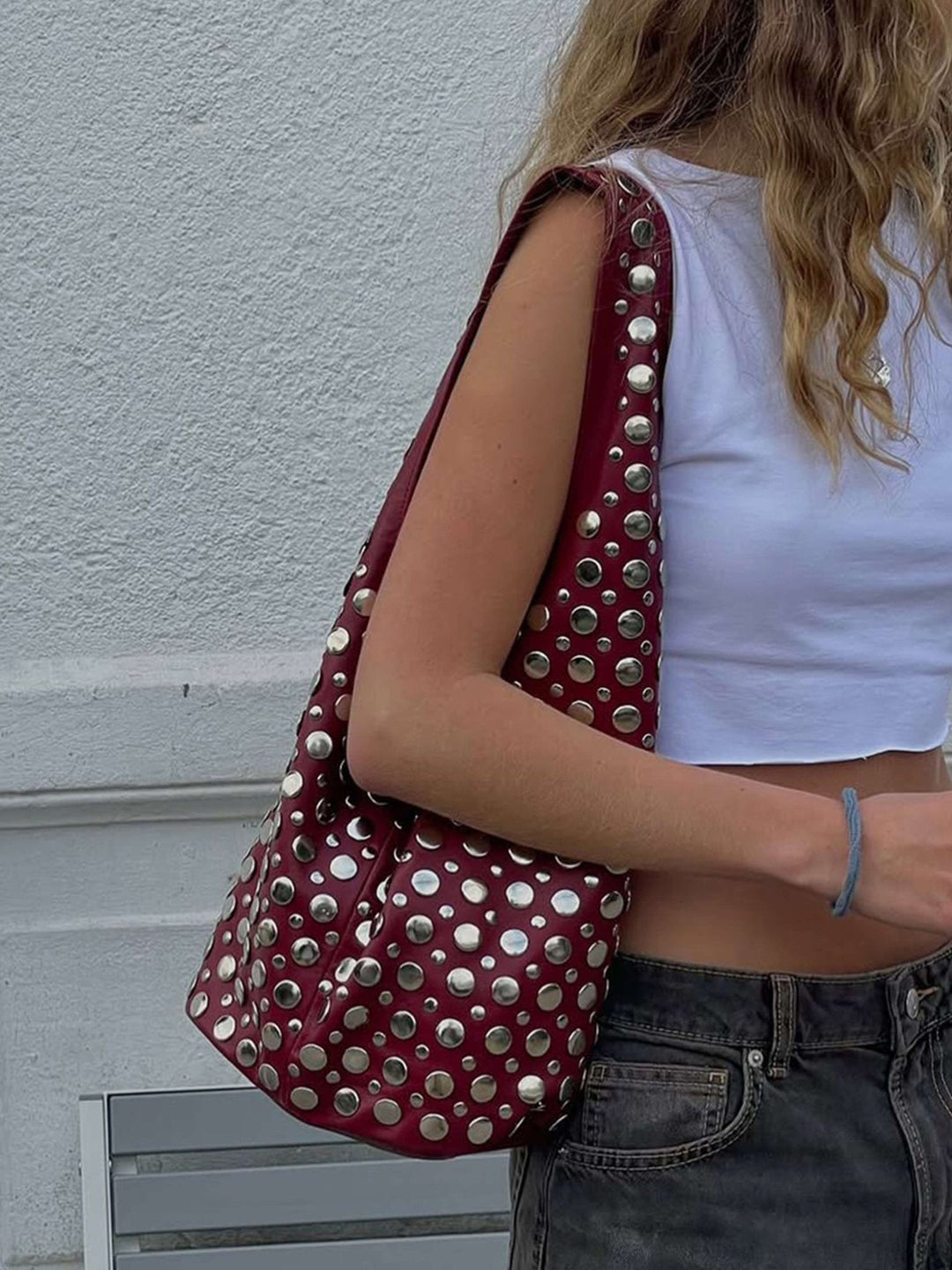 LIVIA - Borsa a secchiello con borchie