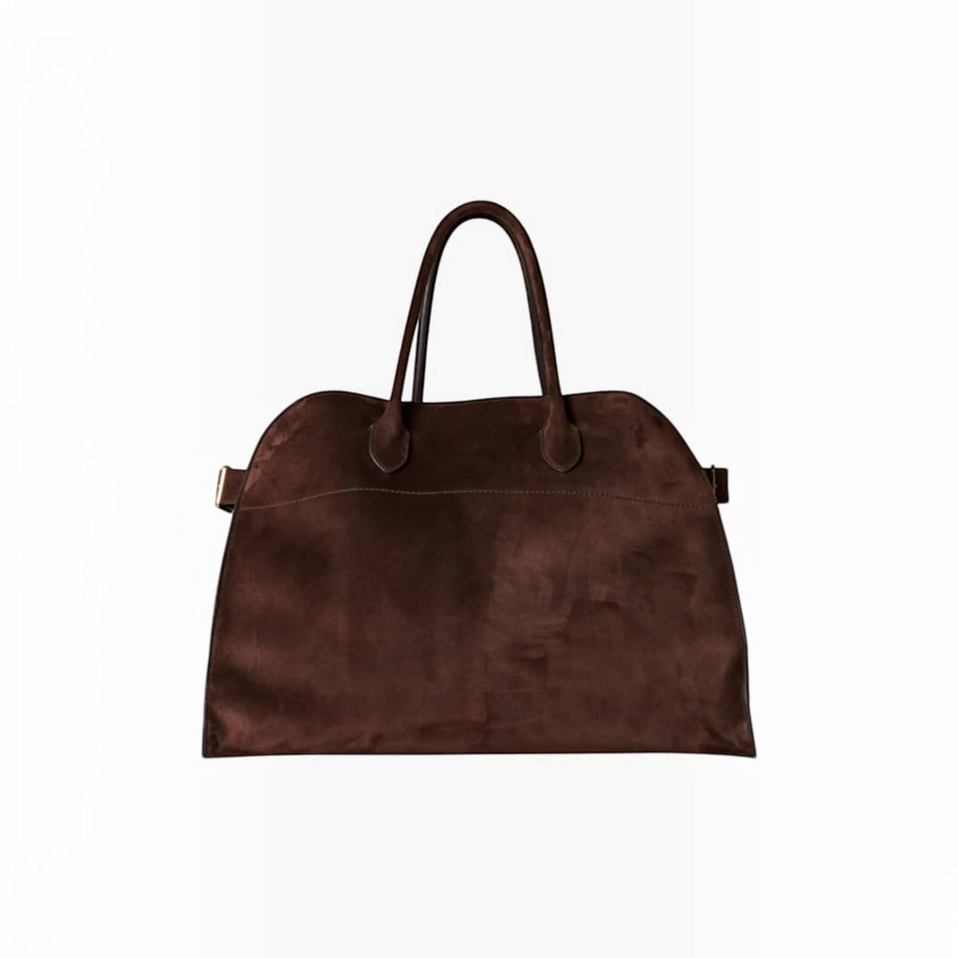Roberta – Borsa shopper scamosciata in marrone | Luna Moda