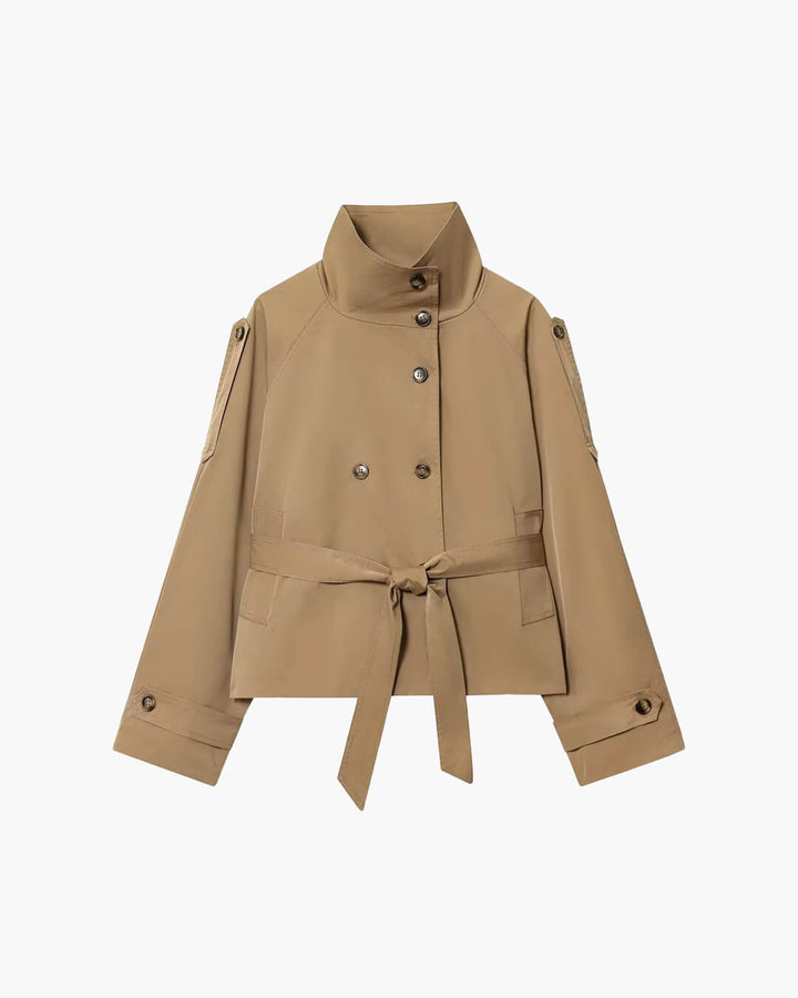 LIVIA - Giacca Trench Corta con Cintura