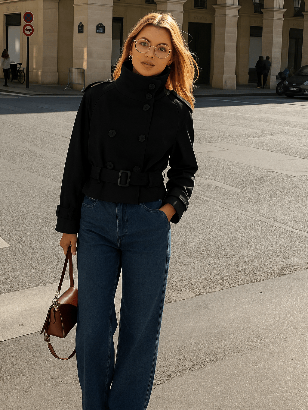LIVIA - Giacca Trench Corta con Cintura