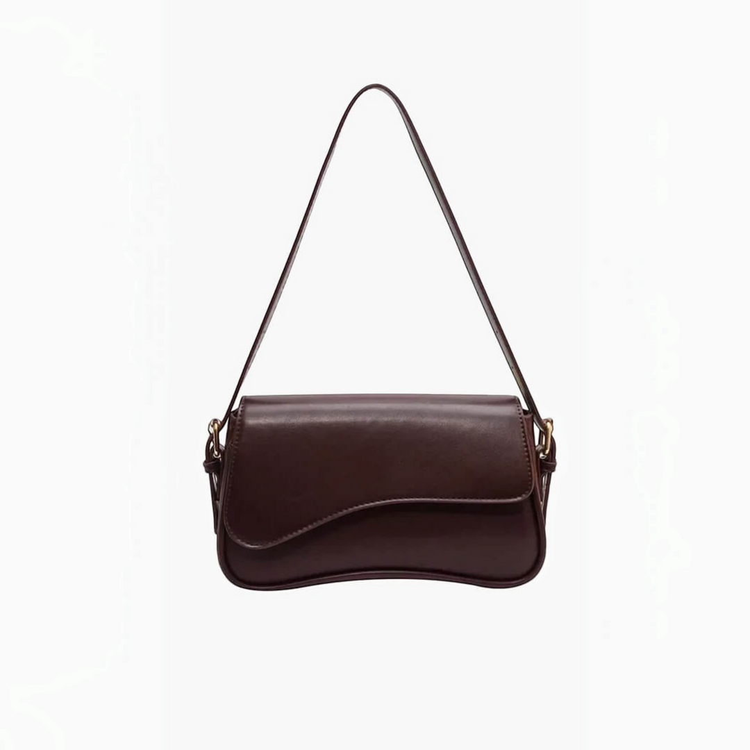 Sonia – Borsa a spalla a sella in marrone scuro | Luna Moda