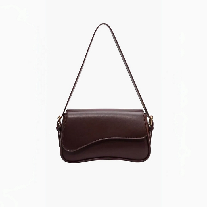 Sonia – Borsa a spalla a sella in marrone scuro | Luna Moda