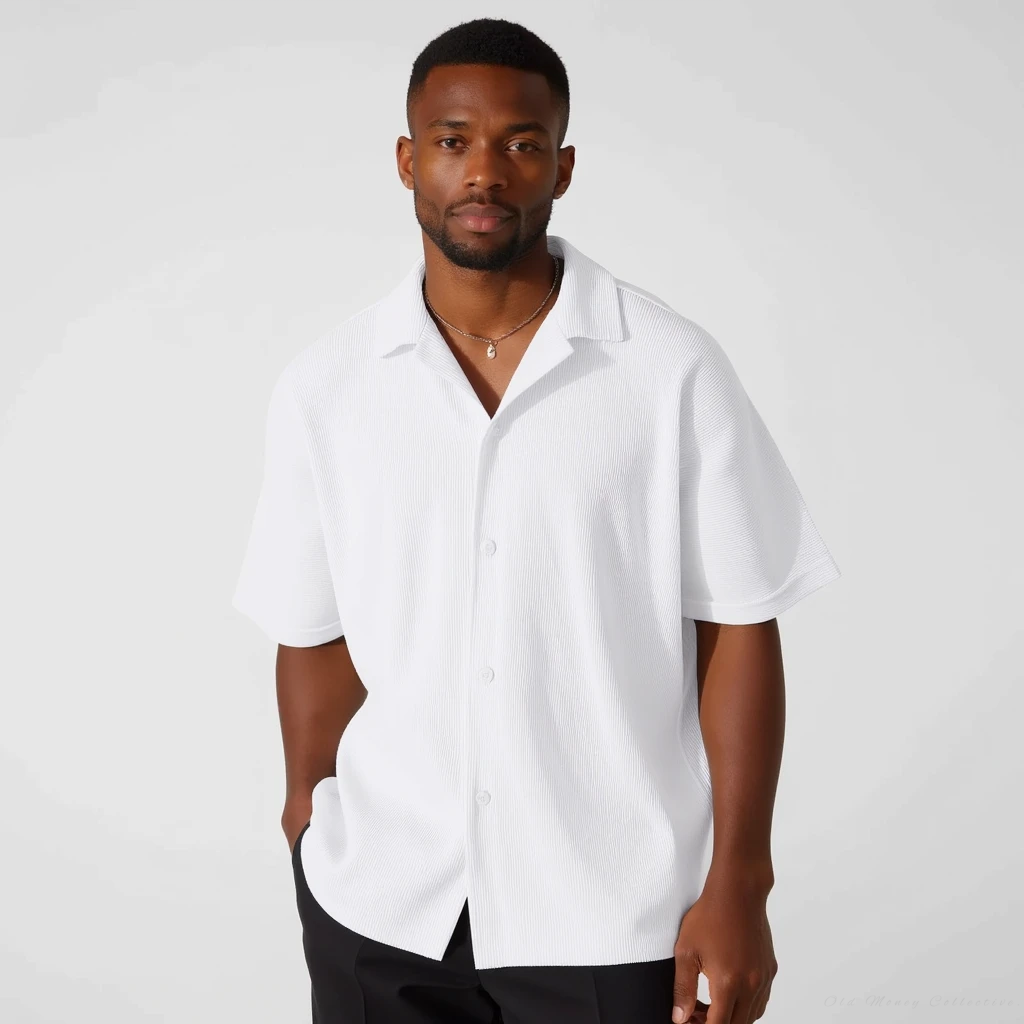 Camicia in cotone a maniche corte – silhouette su misura