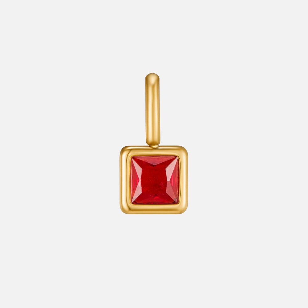 Collana con pendente quadrato e pietra del mese