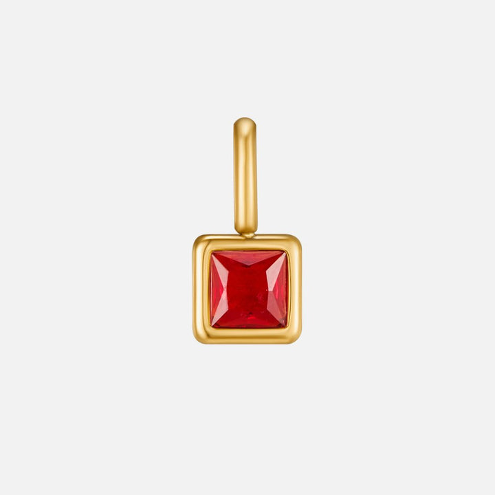 Collana con pendente quadrato e pietra del mese