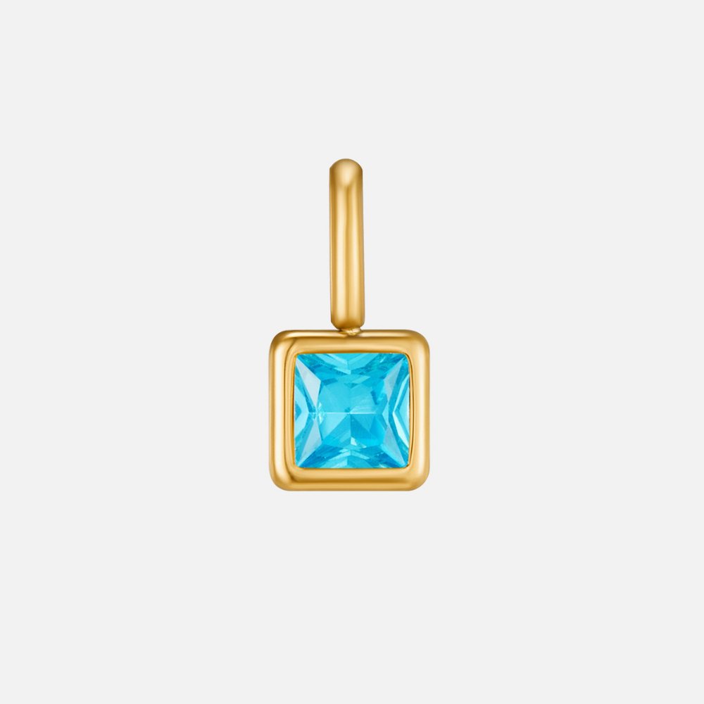 Collana con pendente quadrato e pietra del mese