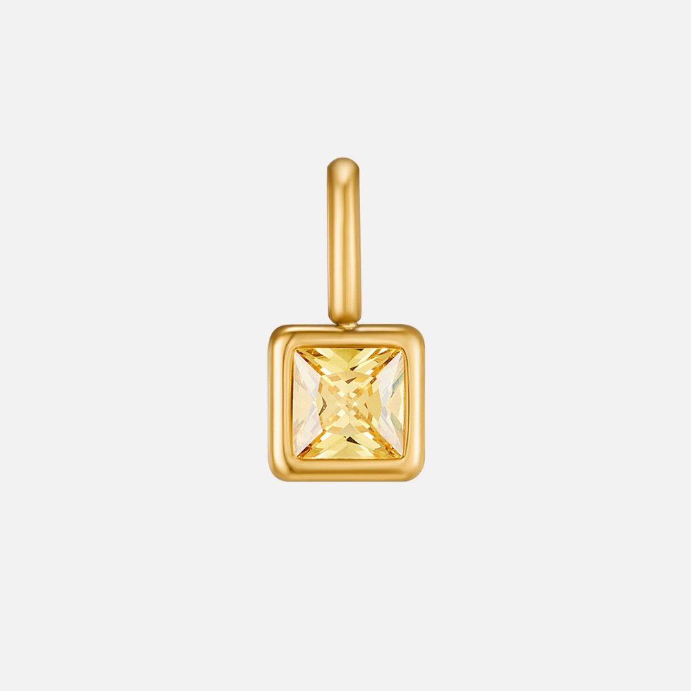 Collana con pendente quadrato e pietra del mese