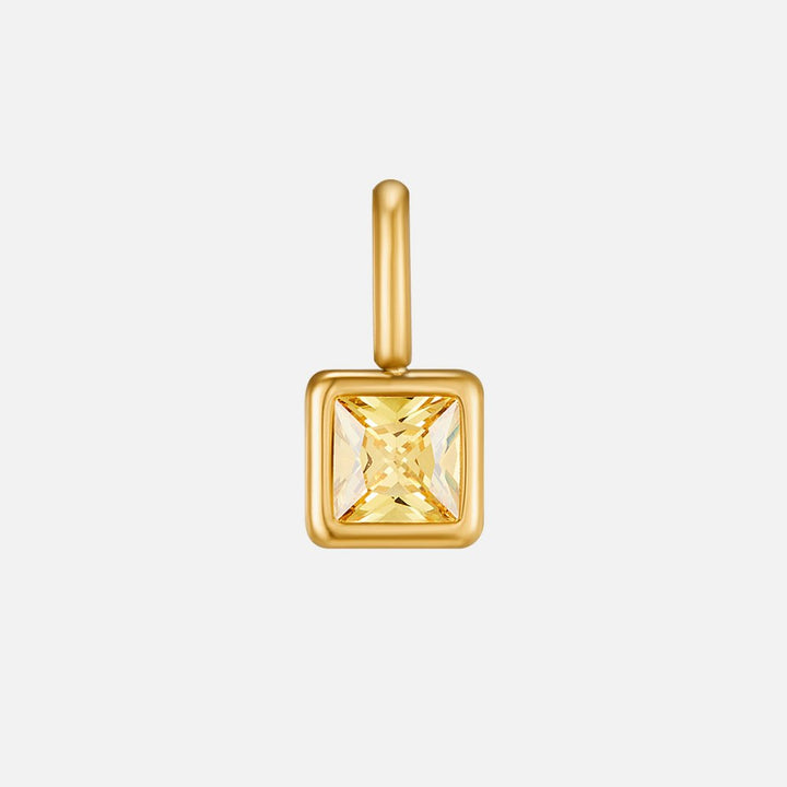 Collana con pendente quadrato e pietra del mese