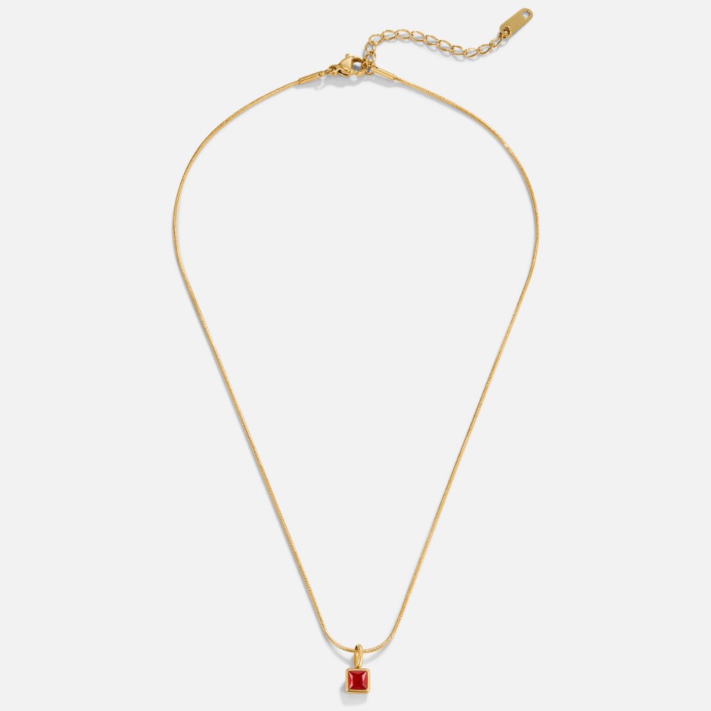 Collana con pendente quadrato e pietra del mese
