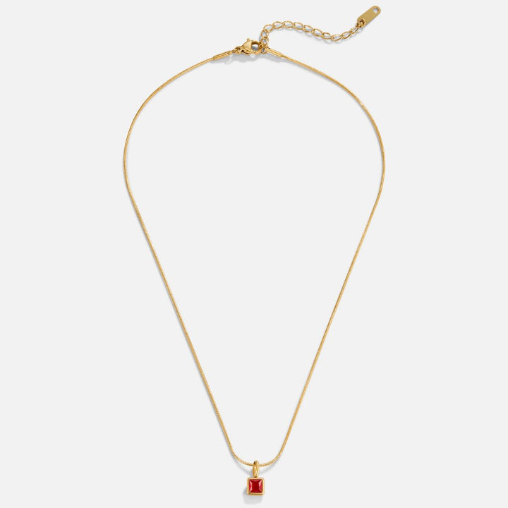 Collana con pendente quadrato e pietra del mese