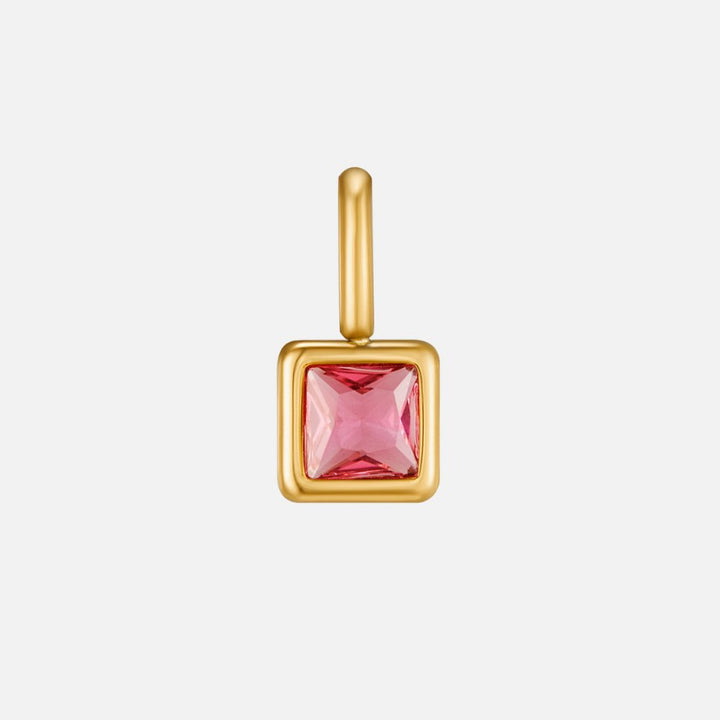 Collana con pendente quadrato e pietra del mese