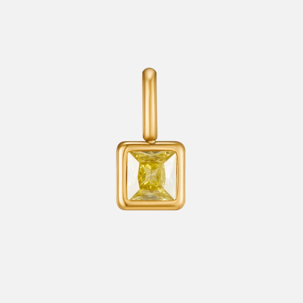Collana con pendente quadrato e pietra del mese
