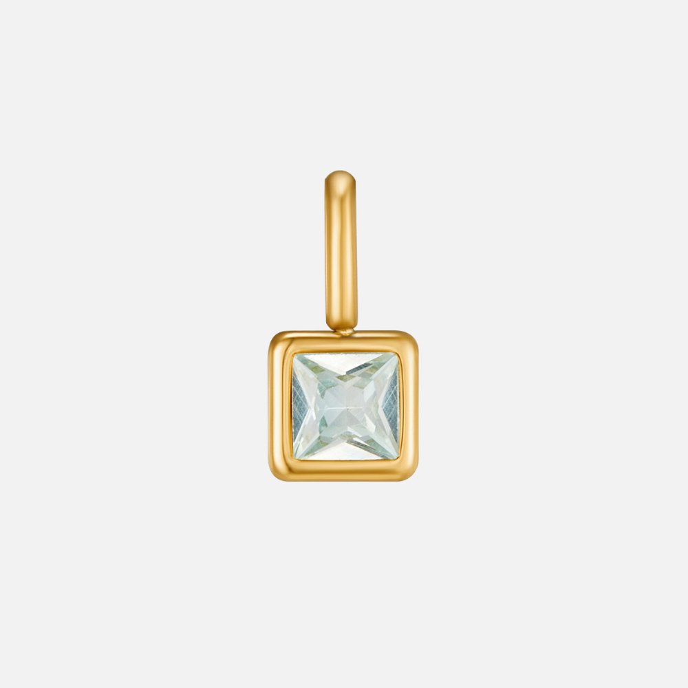 Collana con pendente quadrato e pietra del mese