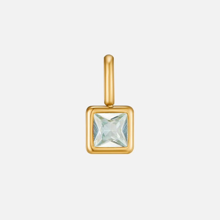 Collana con pendente quadrato e pietra del mese