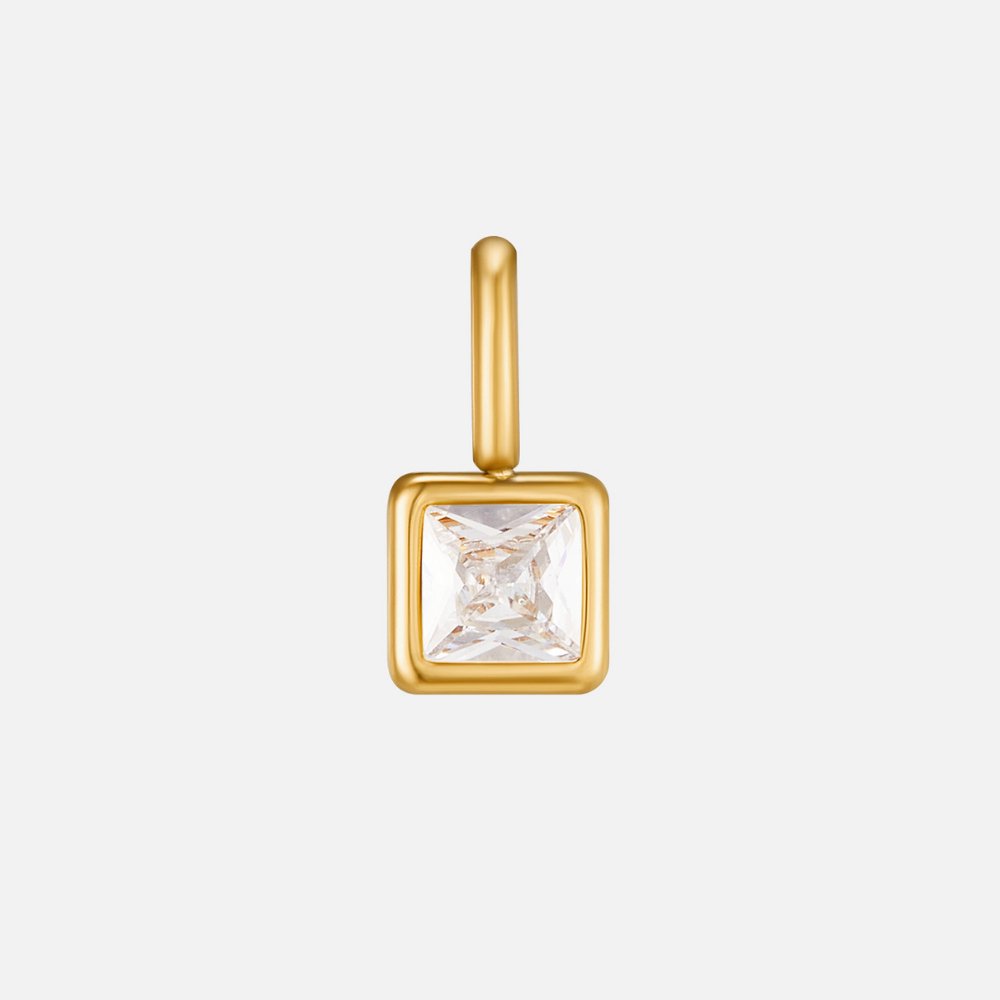 Collana con pendente quadrato e pietra del mese