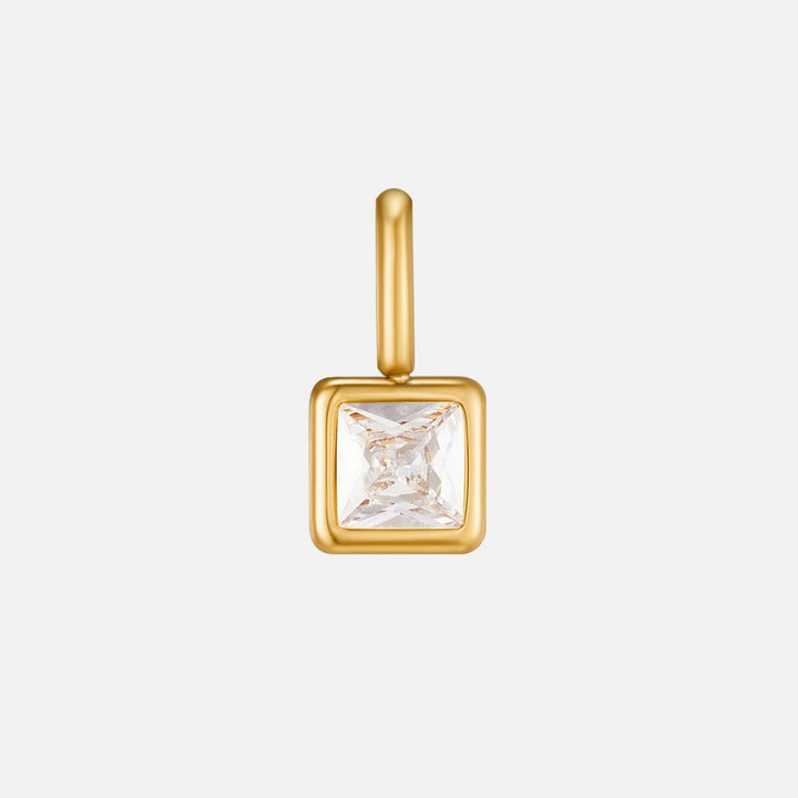 Collana con pendente quadrato e pietra del mese