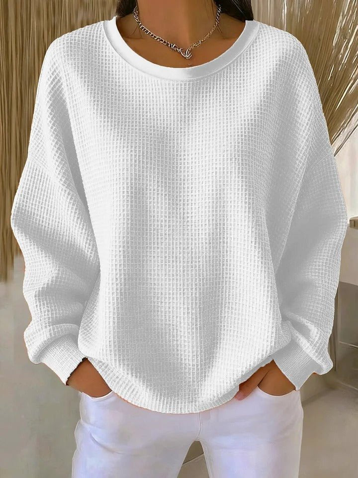 Grace – Maglione in maglia waffle oversize girocollo
