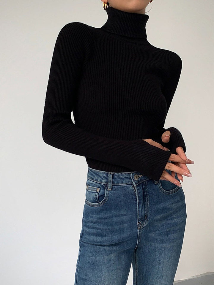 Madison – Maglione leggero a coste con collo alto